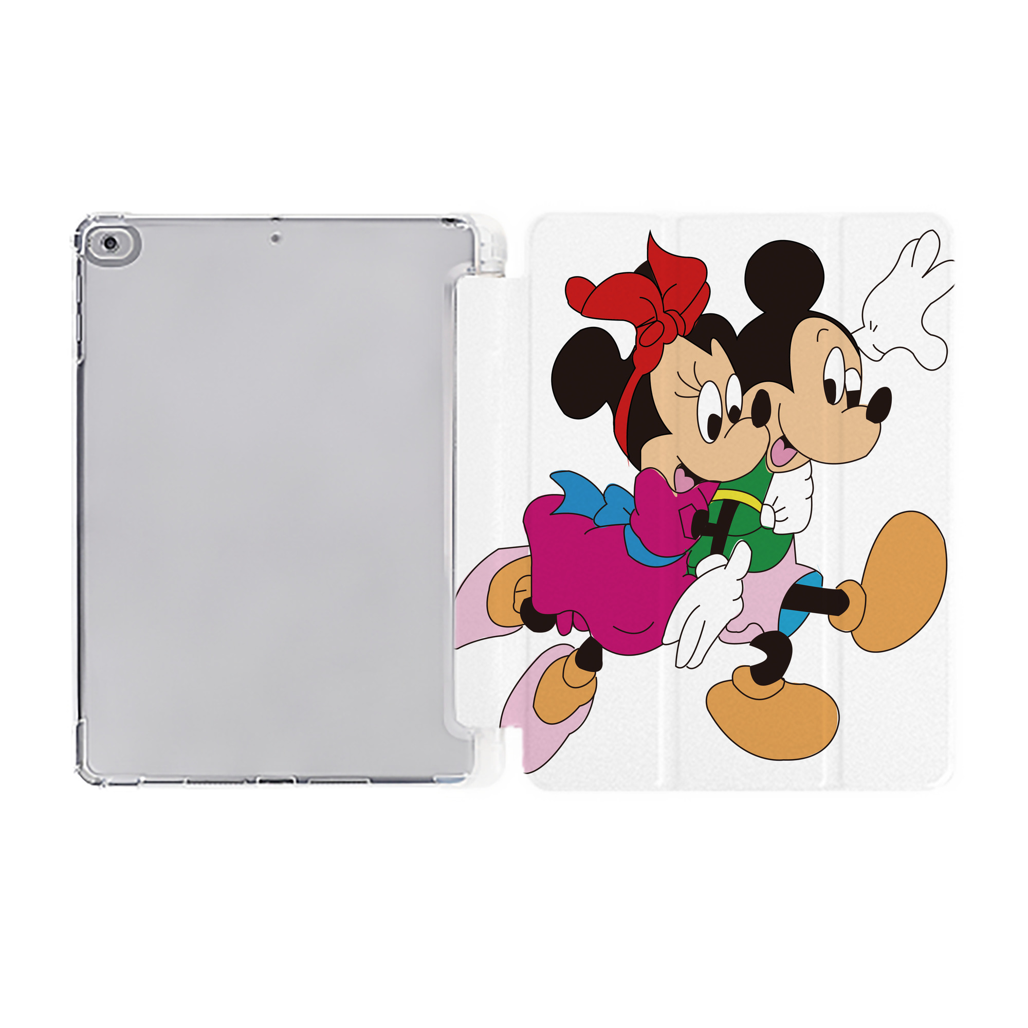 ミッキーマウス Mickey Mouse IPad ケース ペン収納付き 三つ折りスタンド PUレザー×シリコン 対応機種9.5/10.5/10.9インチ